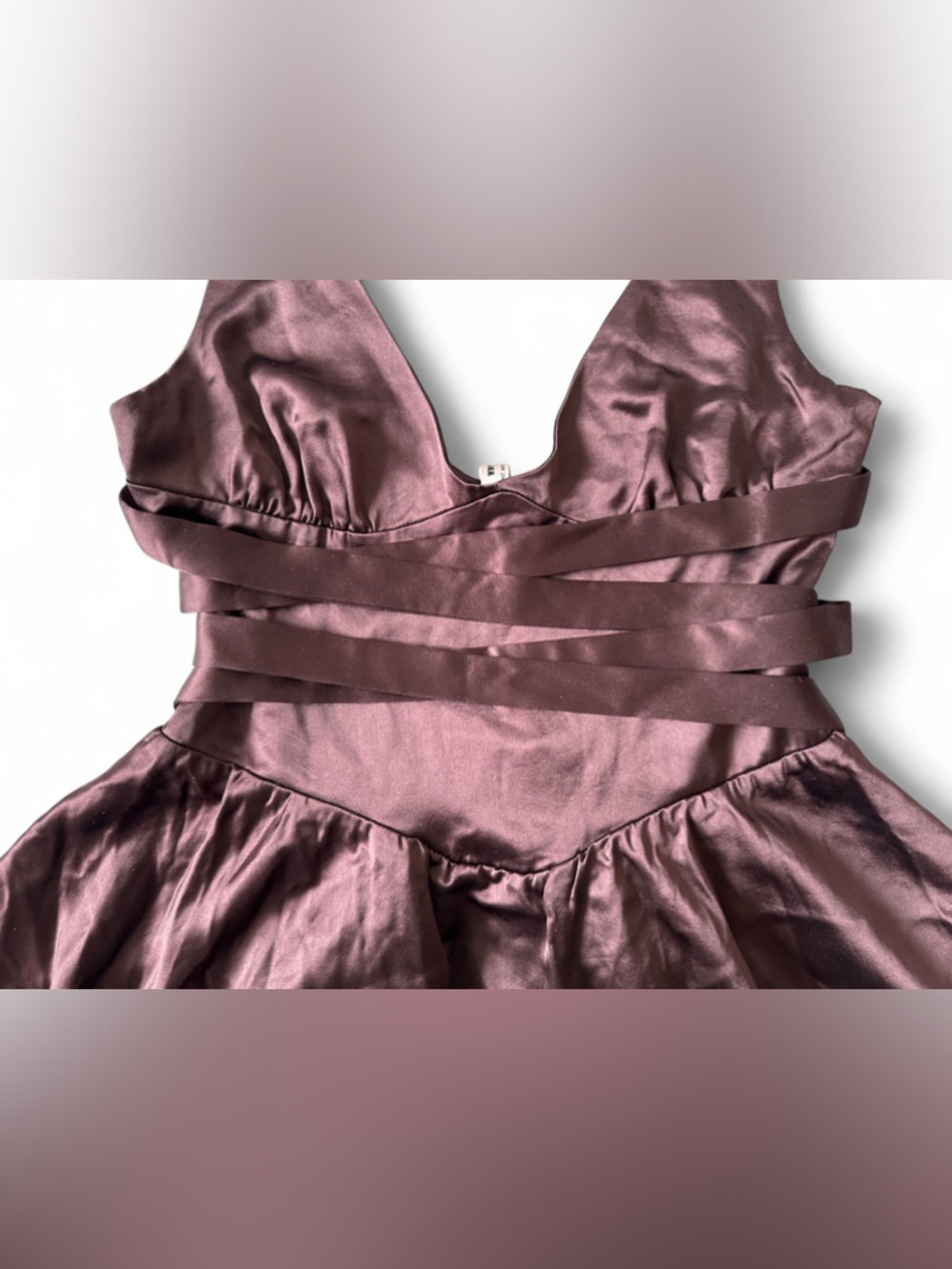 House of CB Shiema Rich Brown Mini Dress Women’s - Size Medium Long - Picture 8 of 13